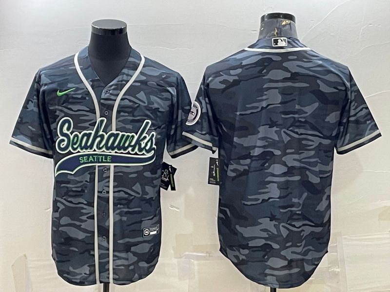 Men Seattle Seahawks Blank Camo 2022 Nike Co branded NFL Jersey